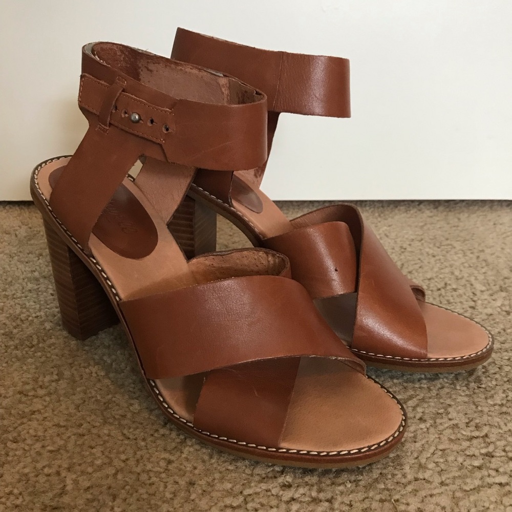 Madewell Stacked Heel Leather Sandal